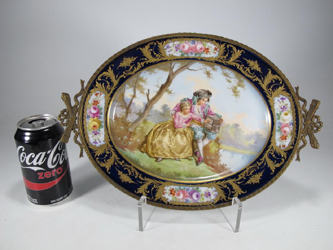 Antique French Sevres bronze & porcelain tray (1 of 6)