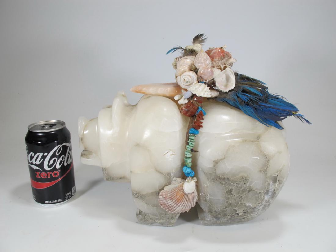 Antique American Indian alabaster bear sculpture (1 of 8)