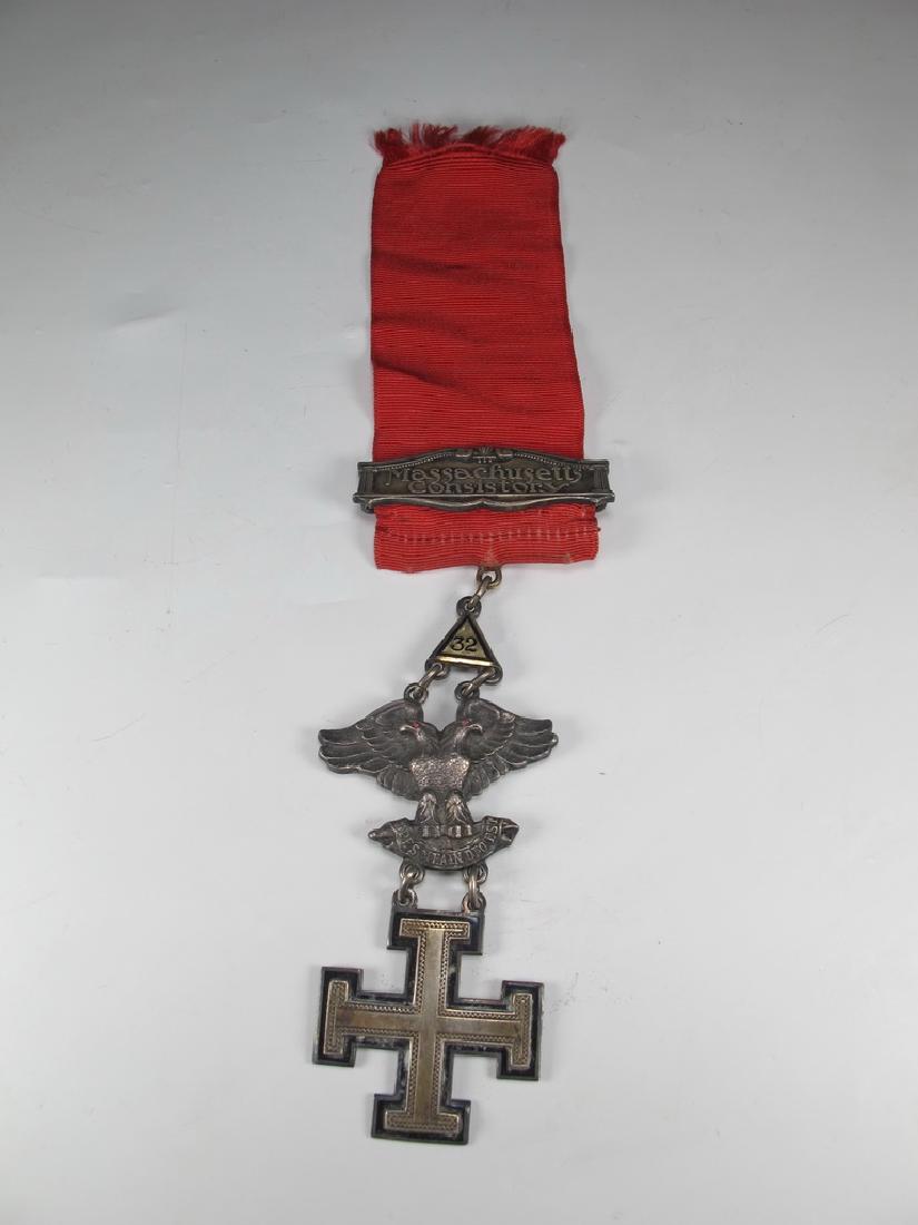 Sterling Masonic breast jewel 32nd. Degree Scottish (1 of 8)