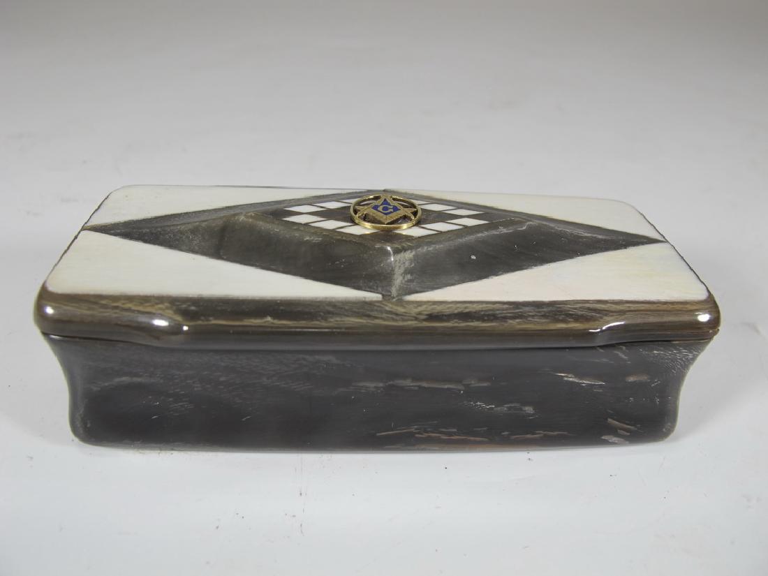 Antique Masonic horn & probably gold small box (1 of 6)