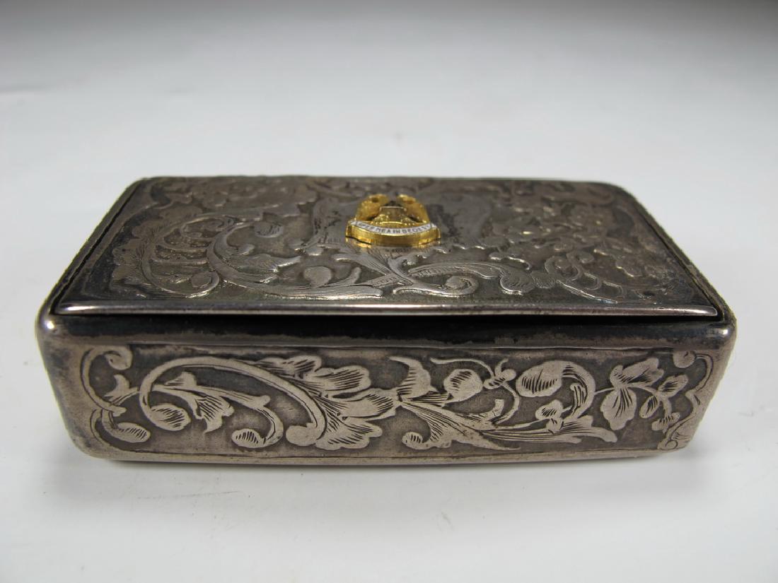 Antique European Masonic silver snuff box (1 of 8)