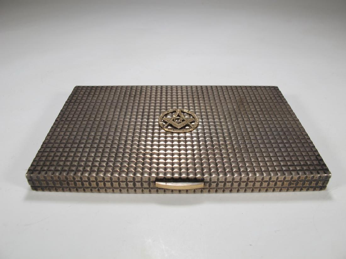 Vintage Masonic sterling cigarette box (1 of 6)