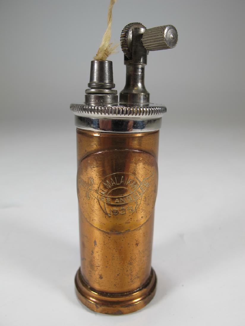 Vintage cylinder bronze & copper table lighter (1 of 6)