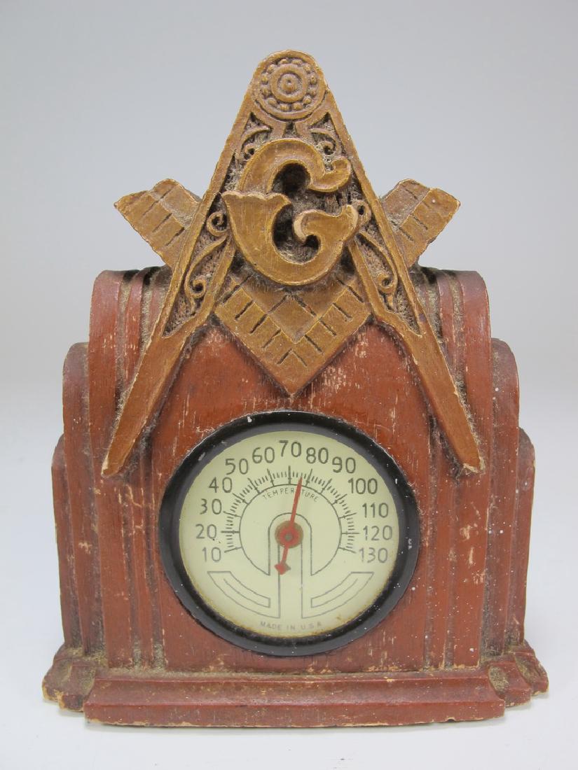 Vintage Masonic thermometer with Syroco composition (1 of 6)