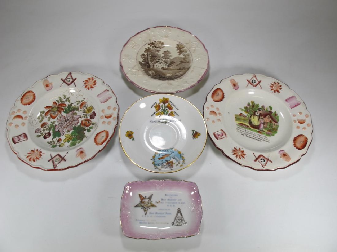 Lot of 5 assorted Masonic plates (1 of 11)