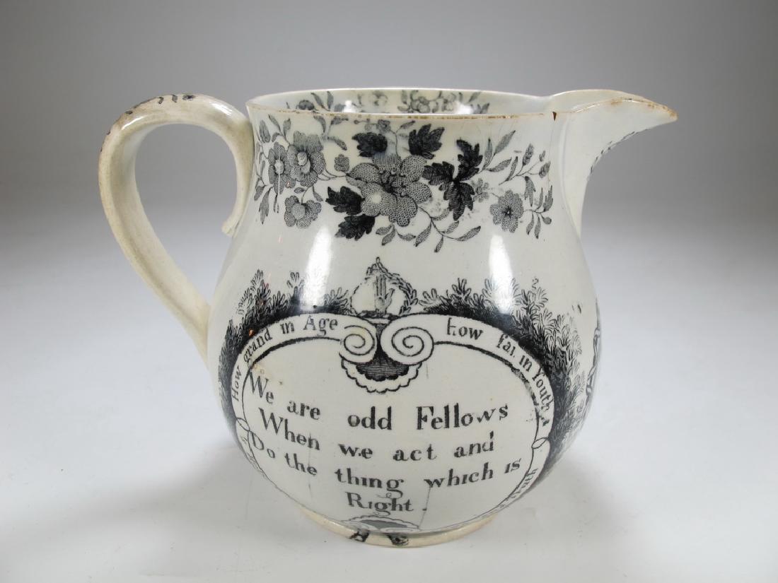 Antique English Masonic earthenware small jug (1 of 6)