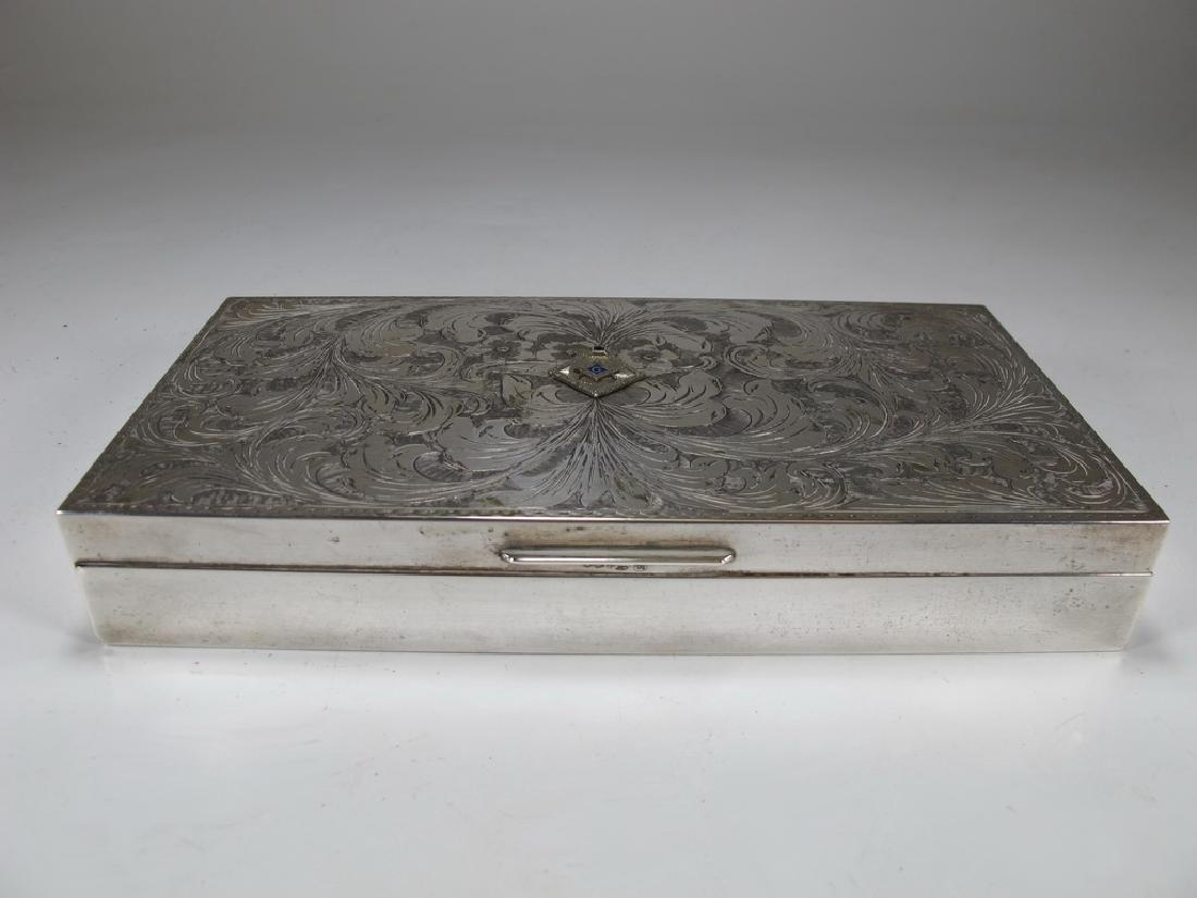 Antique masonic 800 silver cigar box (1 of 7)