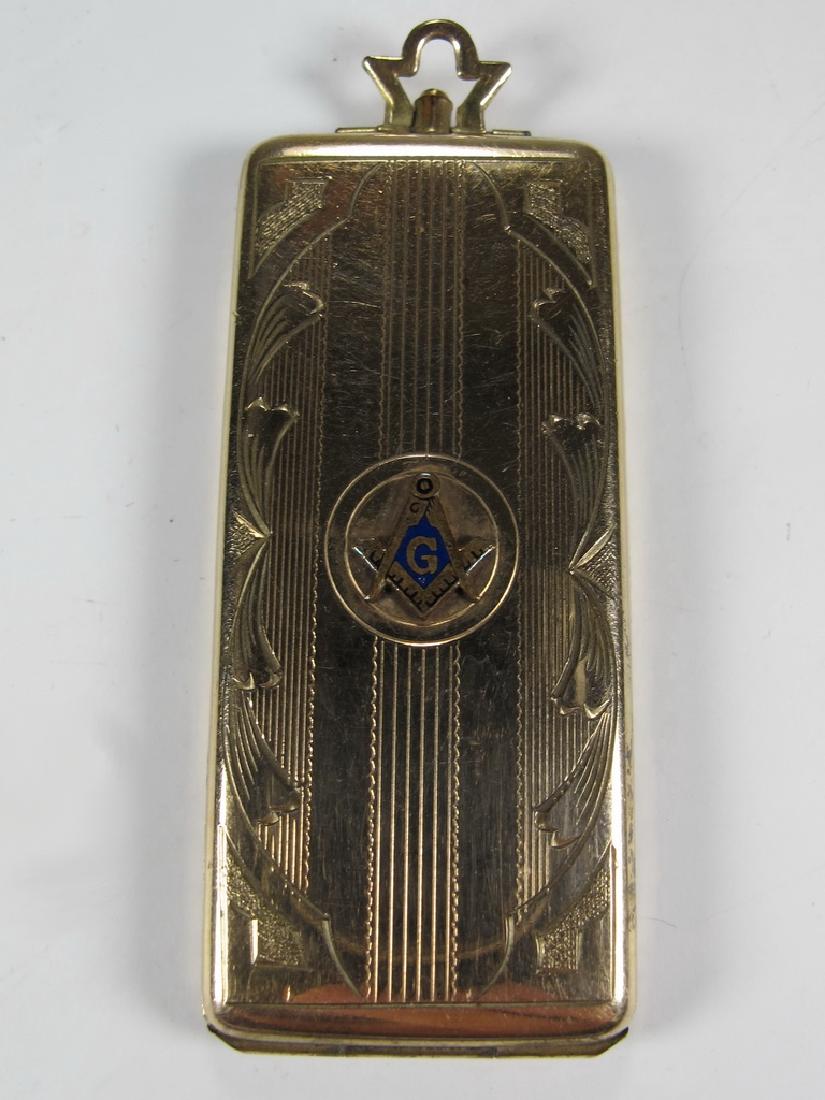 Masonic 10K gold rectangular photo locket (1 of 7)