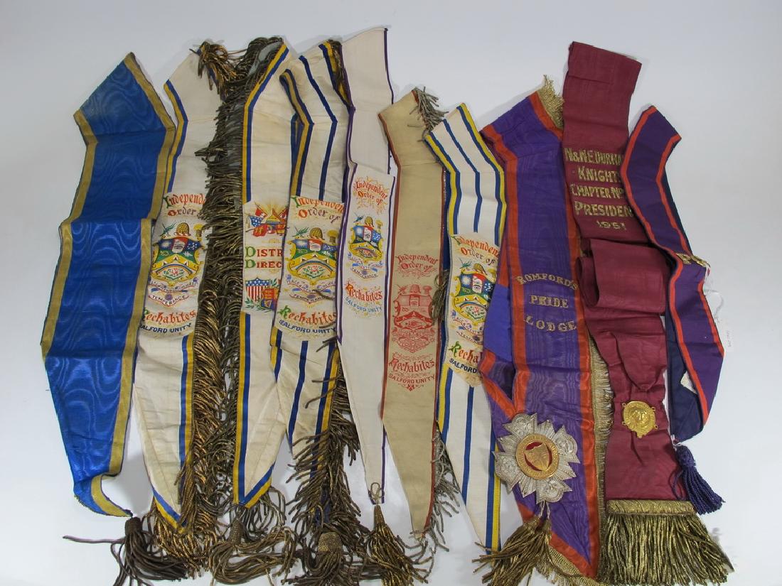 Lot of 10 assorted Masonic Orders antique sashes (1 of 7)