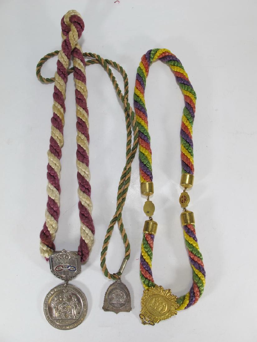 Lot of three Masonic cordon collars with medals (1 of 6)