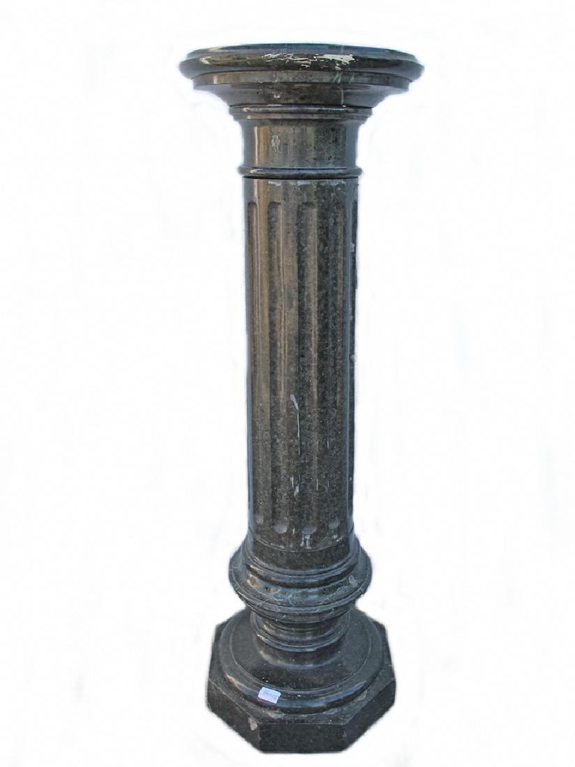 Antique European green marble pedestal (1 of 6)