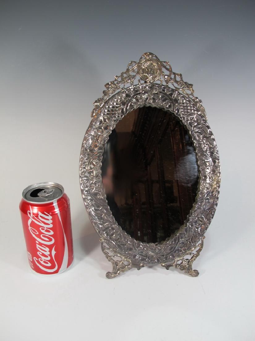 Antique Egyptian silver table mirror (1 of 5)