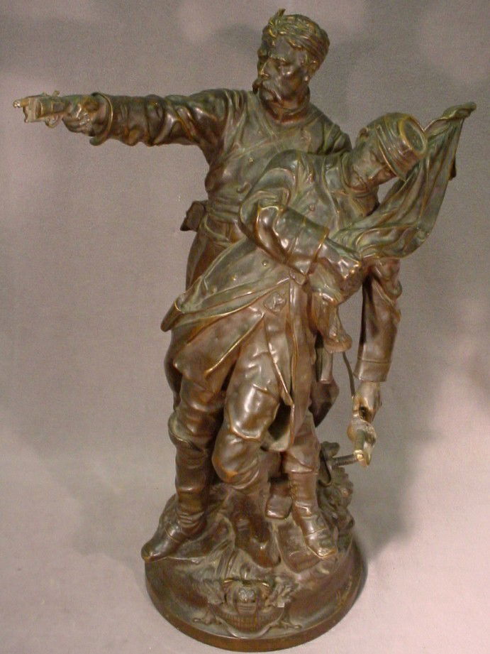 Jean Louis Gregoire (1840-1890) sculpture: Jean Louis Gregoire (1840-1890) bronze sculpture, " La défense du drapeau", signed. 25 1/2'' H x 17'' W. Shipping in USA is $ 130.00. International bidders ask before bid.