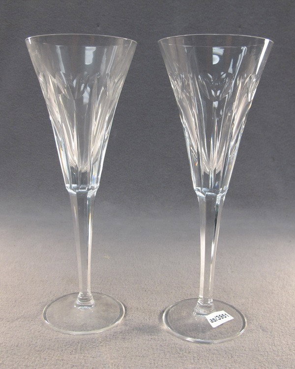 Waterford pair of crystal glasses: Waterford pair of crystal glasses, marked. 9 1/2" high. Shipping in USA is $ 45.00. International bidders ask before bid.