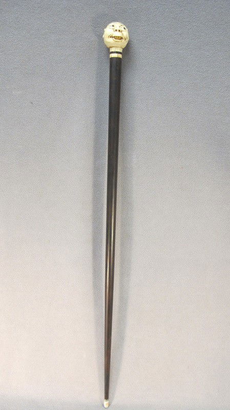 Ivory head walking stick.: Ivory head walking stick. 34 1/4" long. Shipping in USA is $ 40.00. International bidders ask before bid.