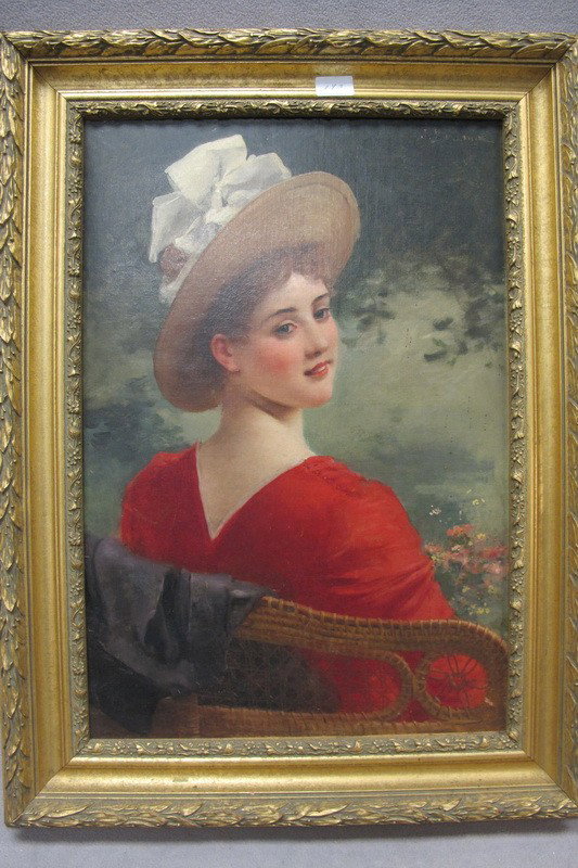 Jules Ballavoine (1855-1901) painting: Jules Ballavoine (1855-1901) oil on canvas painting. 27 5/8" H x 20 3/4" W framed. Shipping in USA is $ 60.00.