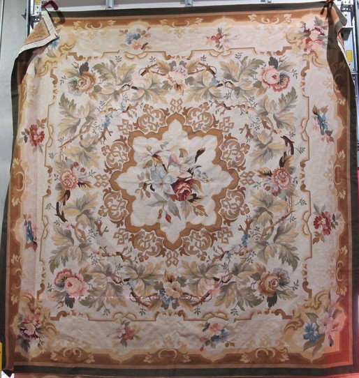 French needlepoint tapestry.: French needlepoint tapestry. 121" x 118". Shipping in USA is $ 60.00.