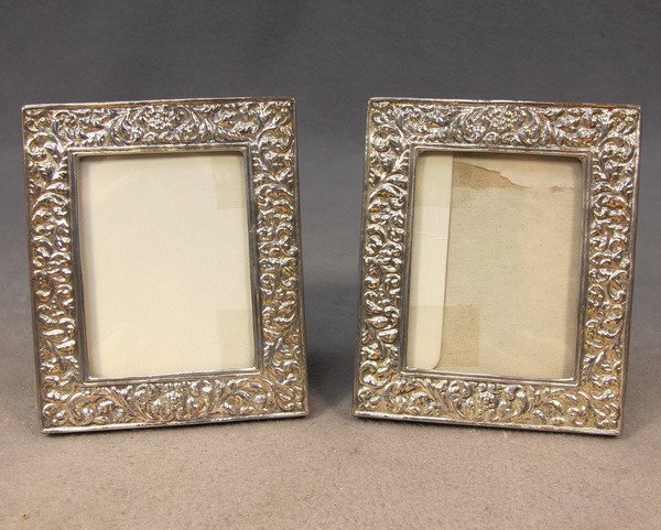 Pair of sterling 925 picture frames: Pair of sterling 925 picture frames, marked. 3 15/16" H x 3 1/4" W (picture is 2 5/8" H x 2" W). Shipping in USA is $ 25.00.