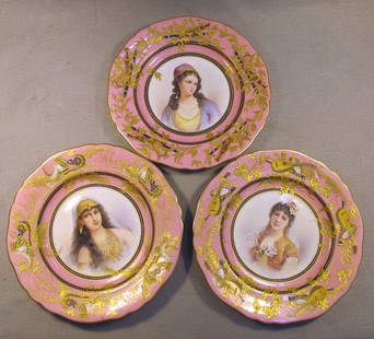 Set of 3 Sevres porcelain plates: Set of 3 Sevres porcelain plates. 10 1/4" W. Shipping in USA is $ 45.00. International bidders ask before bid.