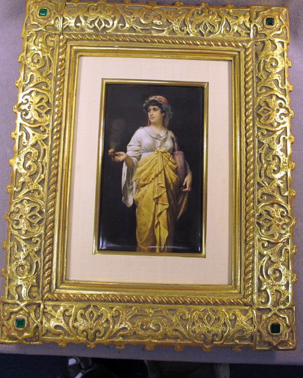 German KPM Orientalist porcelain plaque: German KPM Orientalist porcelain plaque, marked. 9 1/4" H x 5 1/2" W unframed. Shipping in USA is $ 60.00. International bidders ask before bid.