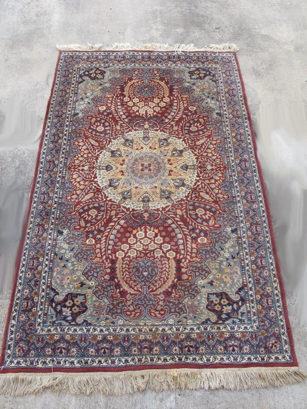 Old hand made Persian Tabriz rug: Old hand made Persian Tabriz rug. 7' 4" H x 4' 6" W. Shipping in USA is $ 75.00. International bidders ask before bid