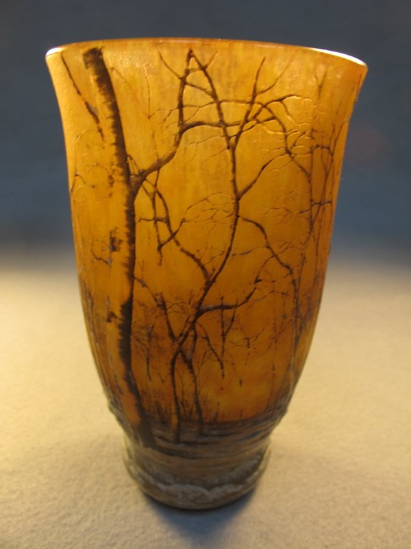 Daum Nancy cameo glass vase: Daum Nancy cameo glass vase, signed. 7 1/4" H. Shipping in USA is $ 30.00. International bidders ask for shipping before bid.