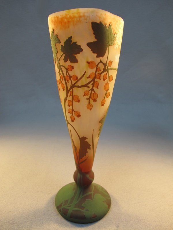 Daum Nancy cameo glass vase: Daum Nancy cameo glass vase, signed. 11 3/4" H. Shipping in USA is $ 45.00. International bidders ask for shipping before bid.