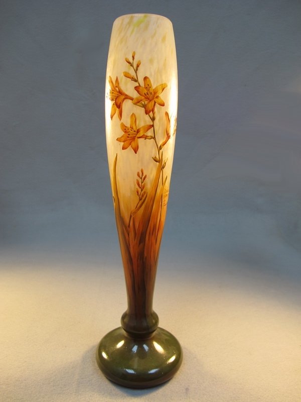 Daum Nancy cameo glass vase: Daum Nancy cameo glass vase, signed. 16 1/2" H. Shipping in USA is $ 70.00. International bidders ask for shipping before bid.