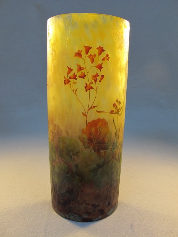 Daum Nancy cameo glass vase: Daum Nancy cameo glass vase, signed. 11 3/4" H. Shipping in USA is $ 45.00. International bidders ask for shipping before bid.
