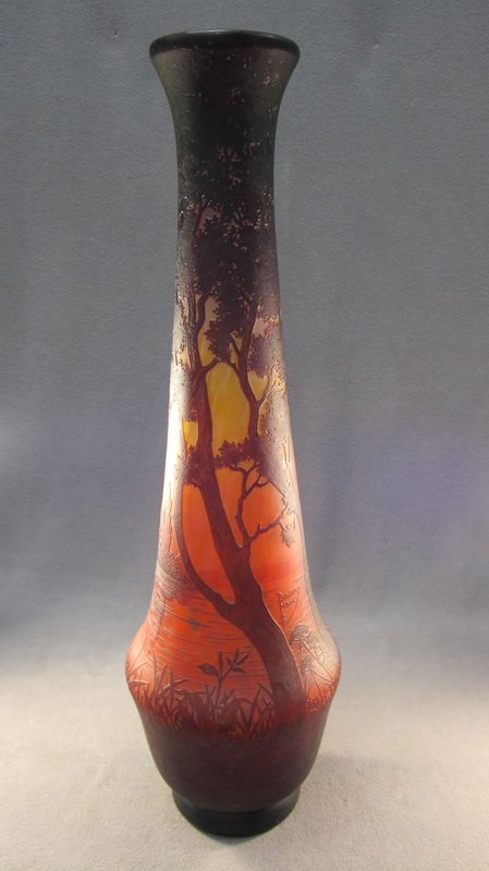 Daum Nancy cameo glass vase: Daum nancy cameo glass vase. 26" H. Shipping in USA is $ 80.00. International bidder ask for shipping before bid.