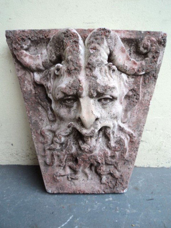 Antique cement wall plaque: Antique cement wall plaque. 22" H x 21” W x 5 1/2” D. Shipping in USA is $ 90.00. International bidders ask before bid.
