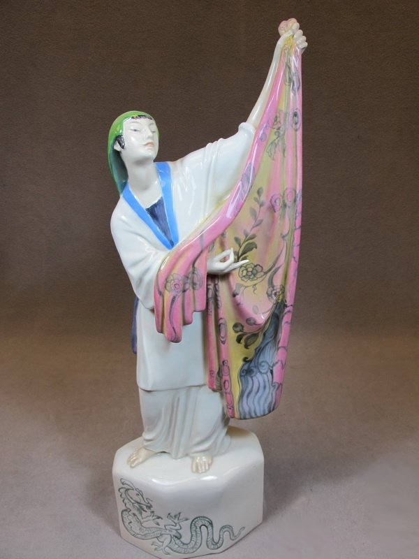 Anton BUSCHELBERGER (1869-1934) statue: Anton BUSCHELBERGER (1869-1934) ceramic or porcelain statue, signed. 20 1/2" H. Shipping in USA is $ 50.00. International bidders ask for shipping before bid.