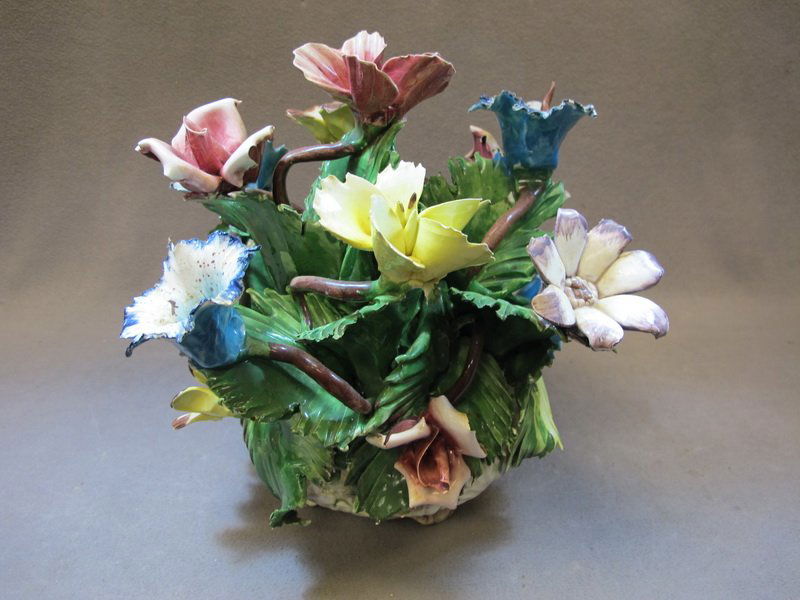 Italian ceramic flowers sculpture