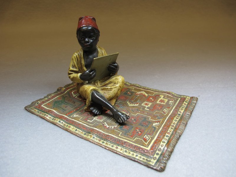 Franz Bergman Orientalist Vienna Bronze: Franz Bergman Orientalist Vienna Bronze, signed. 3 1/4" H x 4” W x 5 3/4” D. Shipping in USA is $ 30.00 plus insurance. International bidders ask before bid.