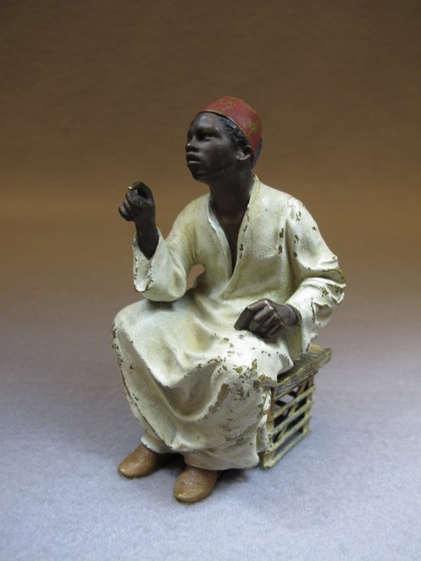 Franz Bergman Orientalist Vienna Bronze: Franz Bergman Orientalist Vienna Bronze, signed. 4 1/4" H. Shipping in USA is $ 25.00 plus insurance. International bidders ask before bid.