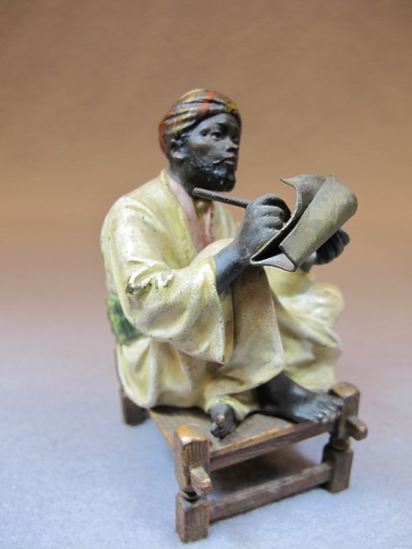 Franz Bergman Orientalist Vienna Bronze: Franz Bergman Orientalist Vienna Bronze, signed. 4 3/8" H x 2 1/2” W. Shipping in USA is $ 30.00 plus insurance. International bidders ask before bid.