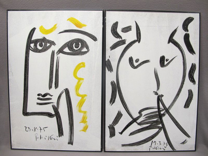 Peter KEIL (1942) pair of oil on board paintings: Peter KEIL (1942) pair of oil on board paintings, signed and dated ‘75. 35 5/8” H x 23 3/4” W without frame. Shipping in USA is $ 100.00. International bidders ask for shipping before bid.