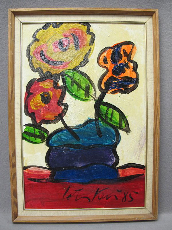 Peter KEIL (1942) acrylic on canvas painting: Peter KEIL (1942) acrylic on canvas painting, signed and dated 1985. 28” H x 19 3/4” W framed. Shipping in USA is $ 45.00. International bidders ask for shipping before bid.