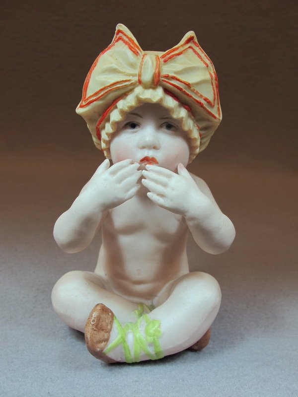 Old German porcelain baby piano: Old German porcelain baby piano, marked. 5 3/8" H x 3" W x 3 3/8” D. Shipping in USA is $ 25.00. International bidders ask before bid.