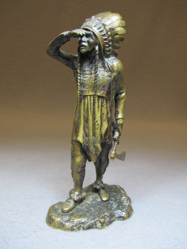 Franz BERGMAN (1898-1963) Vienna bronze American Indian: Franz BERGMAN (1898-1963) Vienna bronze American Indian sculpture, marked, original painting. 7 1/4” H. Shipping in USA is $ 20.00 plus insurance. International bidders ask for shipping before bid.