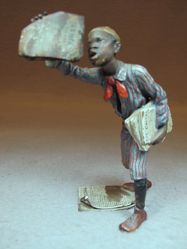Franz BERGMAN (1898-1963) Vienna bronze newspaper boy s: Franz BERGMAN (1898-1963) Vienna bronze newspaper boy seller sculpture, marked, original painting. 4 1/4” H. Shipping in USA is $ 10.00 plus insurance. International bidders ask for shipping before 