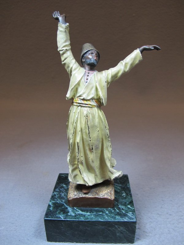 Franz BERGMAN (1898-1963) Vienna bronze man sculpture: Franz BERGMAN (1898-1963) Vienna bronze man sculpture with a marble base, signed, original painting. 8” H just the bronze. Shipping in USA is $ 10.00 plus insurance. International bidders ask for sh
