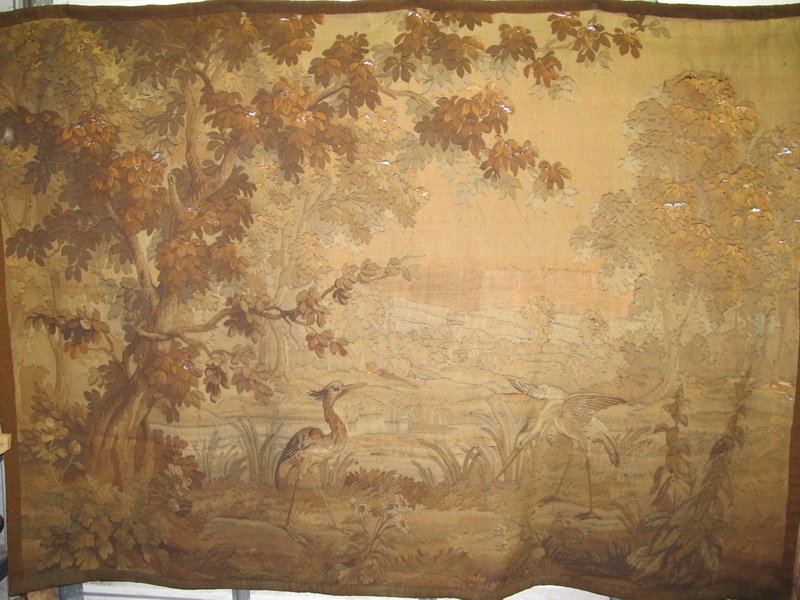 Antique 19th C French Aubusson style tapestry: Antique 19th C French Aubusson style tapestry. 80 1/2” H x 110 3/4” W. Shipping in USA is $ 70.00. USA or International bidders ask for shipping before bid.