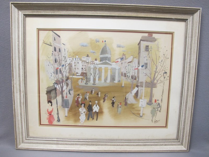 Charles LEVIER (1920-2004) painting: Charles LEVIER (1920-2004) gouache & watercolor painting, signed. 22” H x 29 1/2” W without frame. Shipping in USA is $ 100.00. International bidders ask for shipping before bid.