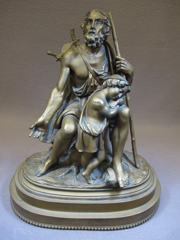 Edme Nicolas FAILLOT (1810-1849) statue: Edme Nicolas FAILLOT (1810-1849) statue, signed and titled “ Homer & Boy “. 14" H just the statue. Shipping in USA is $ 30.00. USA or International bidders ask for shipping before bid.