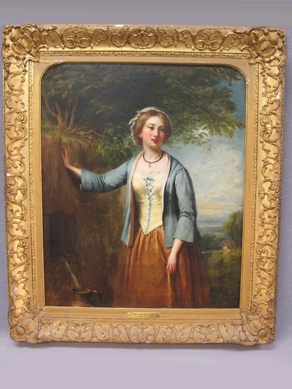 Charles BAXTER (1809-1879) painting: Charles BAXTER (1809-1879) painting, English, signed. 25 1/2" H x 21" W without frame. Shipping in USA is $ 65.00. International bidders ask for shipping before bid.