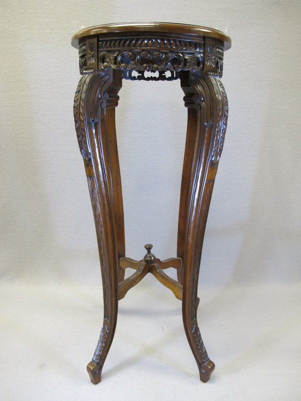 Old French mahogany pedestal: Old French mahogany pedestal. 36â€ H x 15 1/2â€ W. Shipping in USA is $ 100.00. International bidders ask for shipping before bid.