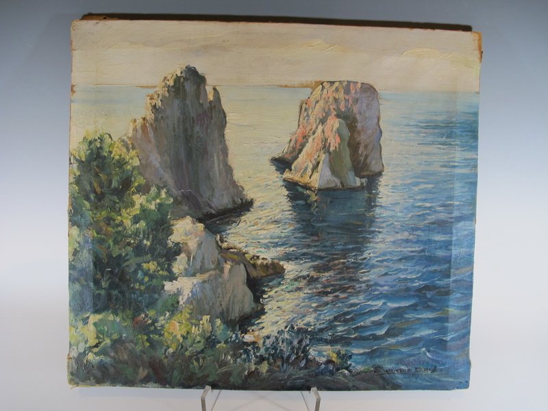 Enrique CRUCET (1895-1979) Cuban artist painting: Enrique CRUCET (1895-1979) Cuban artist painting, signed. 16â€ H x 17 1/2â€ W. Shipping in USA is $ 35.00. International bidders ask for shipping before bid.