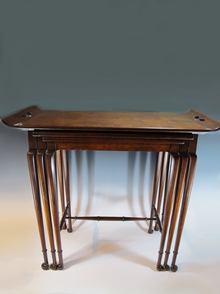 Antique Dauler-Close Furniture Co set of 3 in 1 tables: Antique Dauler-Close Furniture Co set of 3 in 1 tables, signed. This company located in Pittsburgh, PA quited business in 1932. 27 1/2" H x 32” W x 15 1/2” D the biggest. Shipping in USA is $ 85.0