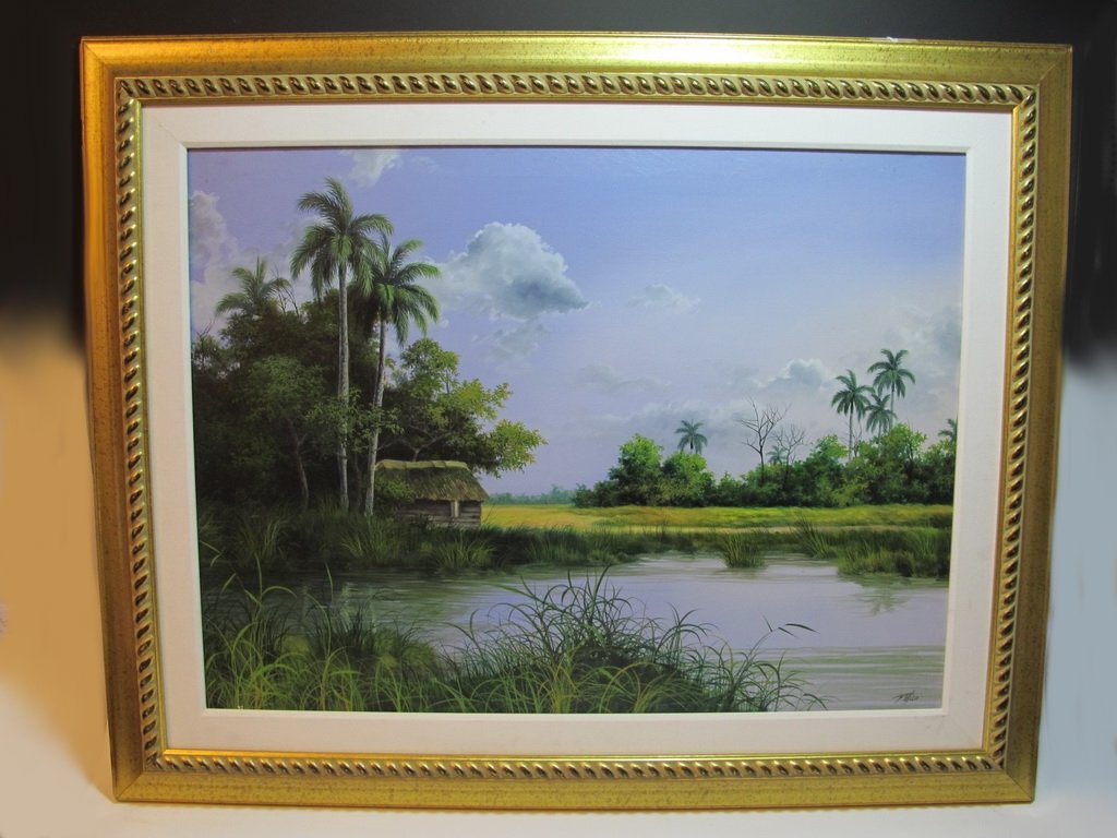 Fidel MICO (1962) Cuban artist: Fidel MICO (1962) Cuban artist painting. 32 1/2" H x 40 1/4” W framed. Shipping in USA is $ 125.00. International bidders ask before bid.